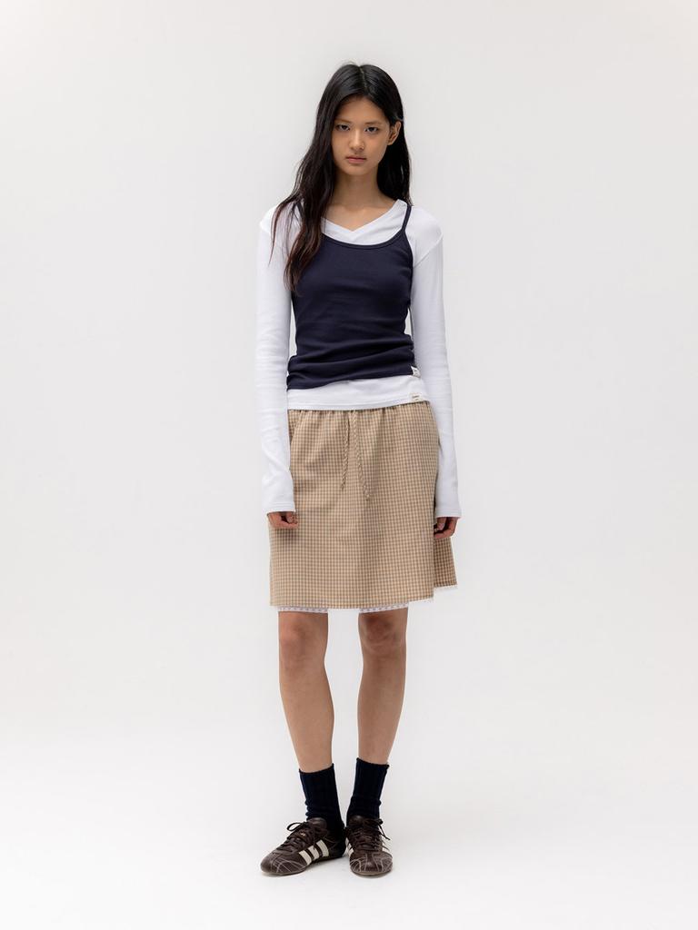 GLOWNY G Classic V-Neck Rib Long Sleeve (White)