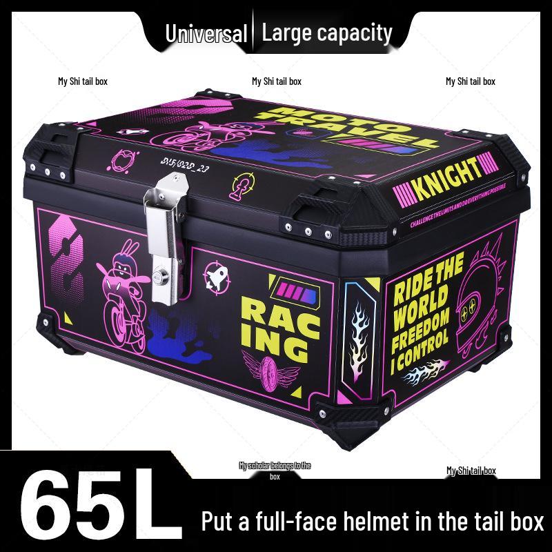 Universal Oversized Motorcycle Tail Box - Large Capacity Double Toolbox for Electric Vehicles