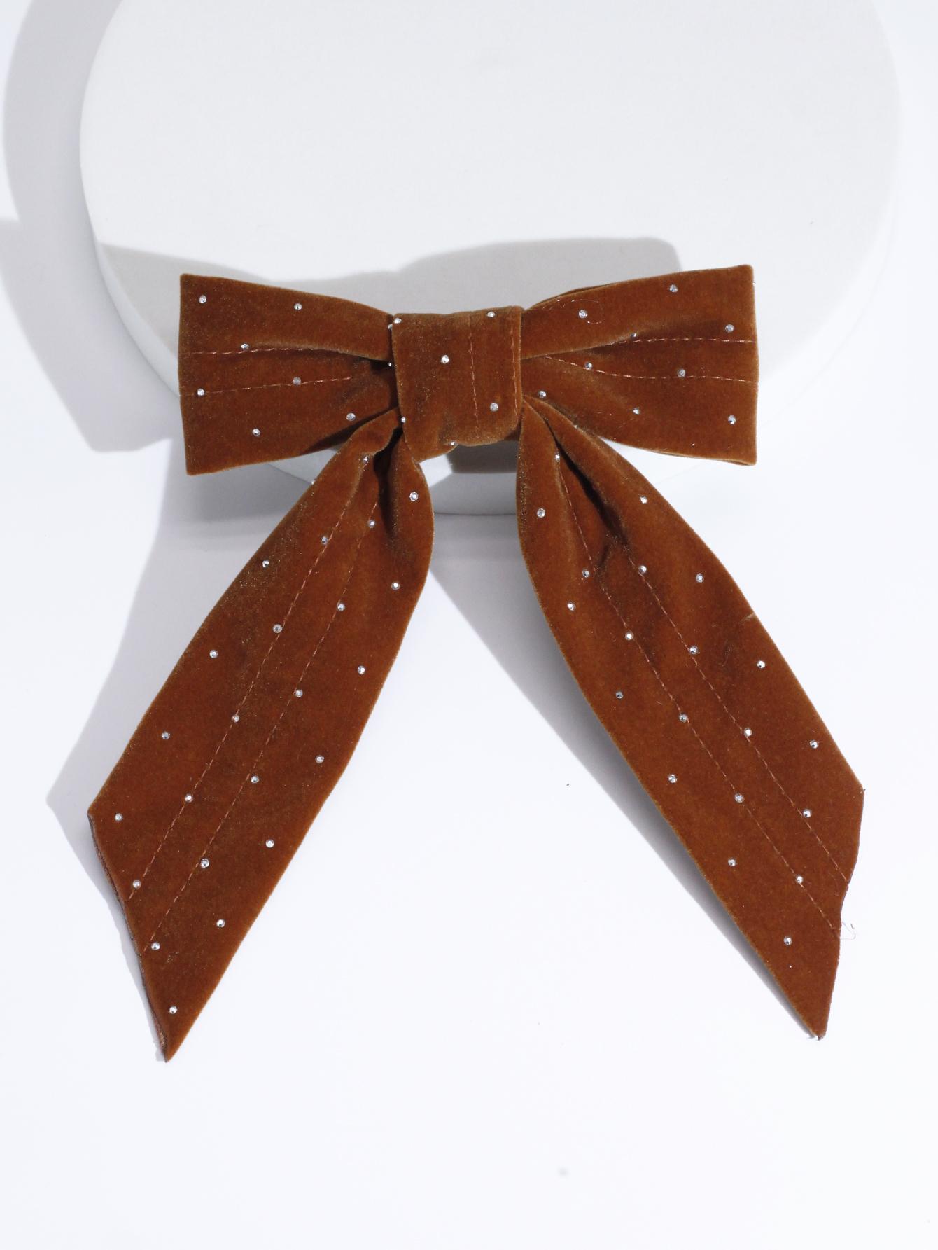 

Lystrfac Vintage Rhinestone Velvet Black Hair Bow For Women Hairpin Simple Fashion Top Clip Ladies Hairgrips Hair Accessories