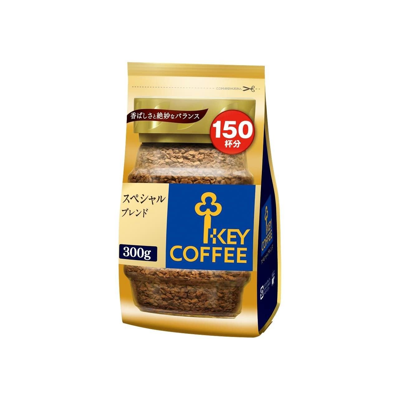 Key Coffee Instant Special Blend 300g (Large Capacity 150 Servings Bag Refill Powder)
