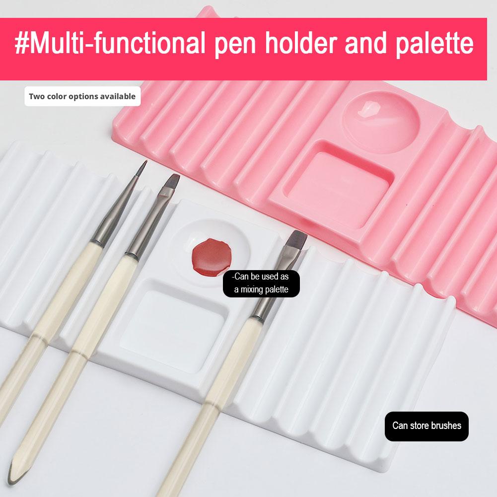 Nail Art Pen Holder Extension Nail Mold Tray Multifunctional Color Palette Pen Holder Carved Base Placement Storage Rack Tool