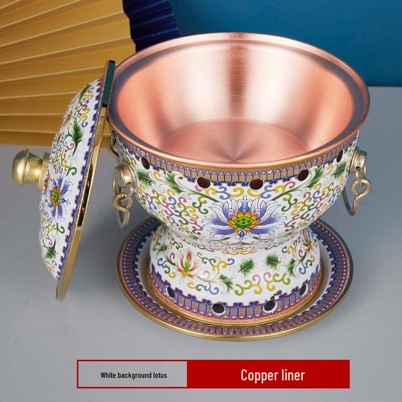 Cloisonné Single-Person Alcohol Copper Hot Pot
