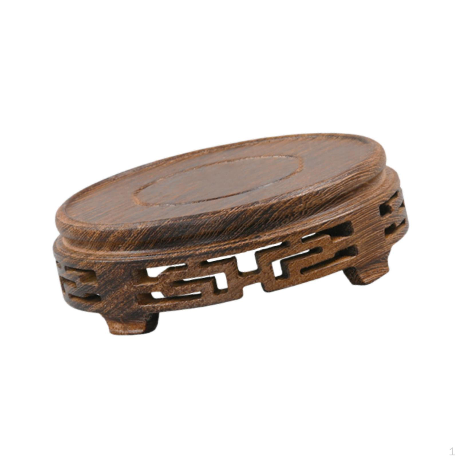 

Подставка для украшения, круглая, в форме аквариума, подставка для поделок в стиле ретро, держатель для цветочного горшка, деревянный S