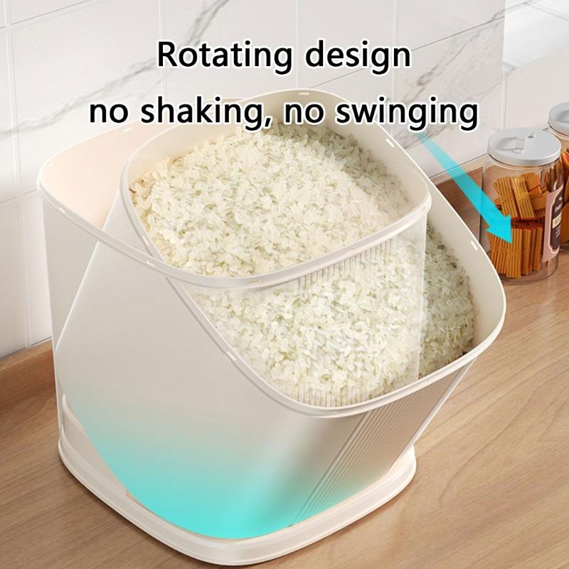 User Friendly Food Storage Box Rice Dispenser Airtight Seal for Flour  Grains Cereal and Pet Dog Cats Bird Food Storage