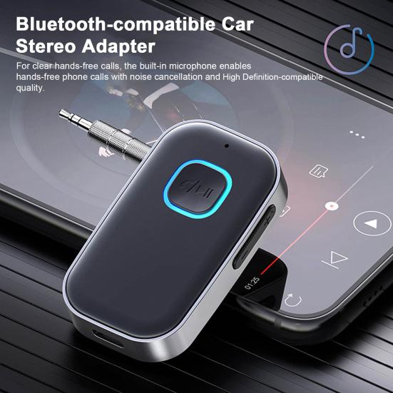 

Bluetooth-сумісний приймач для дзвінків у режимі Hands-Free AUX-адаптер Бездротовий аудіоприймач із мікрофоном для чітких дзвінків Багатоточкове підключення Динаміки чорний