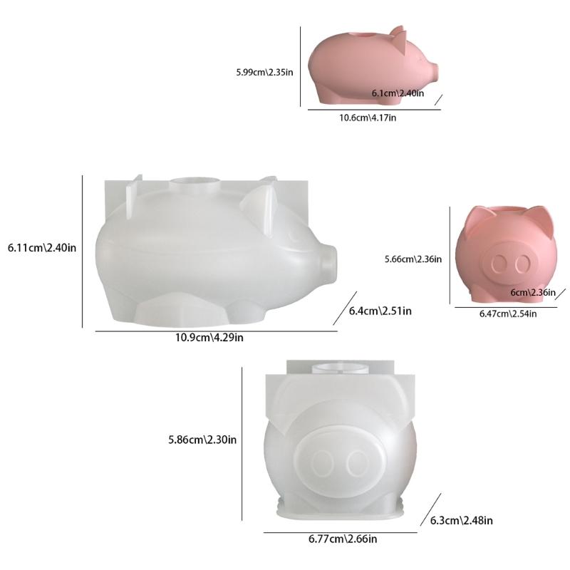 Silicone DIY Mold for Crystal Drip Glues Pig Candle Holder Base Craft Decoration Easy to Use and Clean