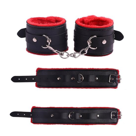 10-teiliges Sexspielzeug-Set für Erwachsene, Handschellen, Fußschellen, Peitsche, Augenbinde