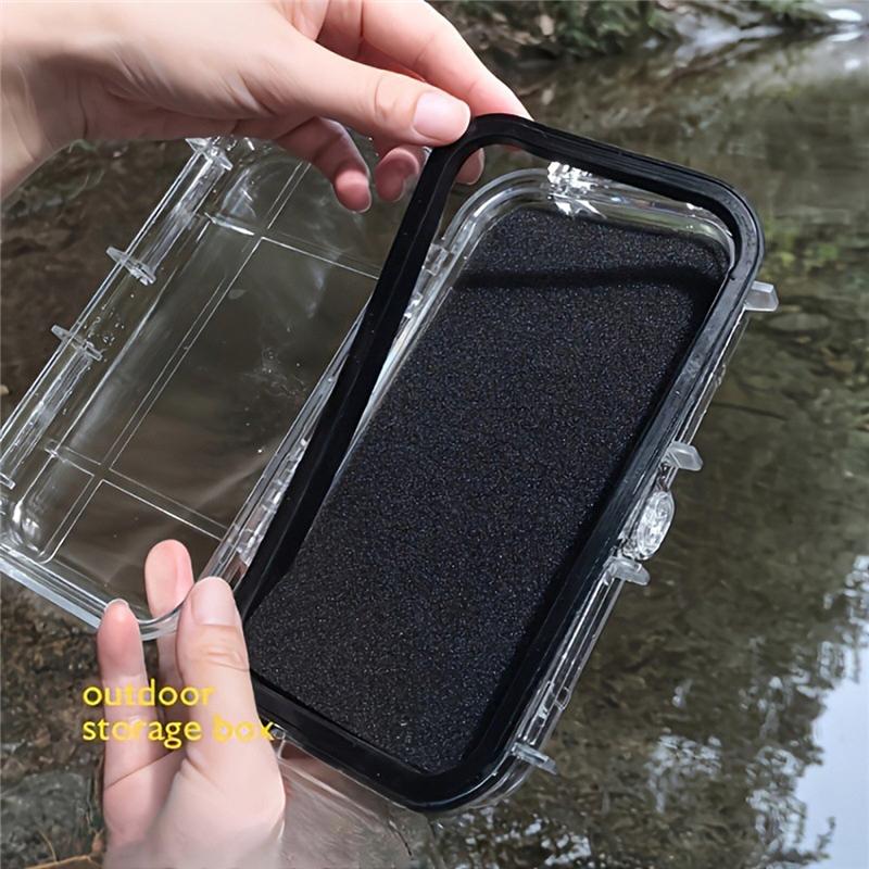 Shockproof Anti-Impact Hard Carry Toolbox Waterproof Sealed Safety Box With Hanging Ring Transparent Portable Tool Storage A