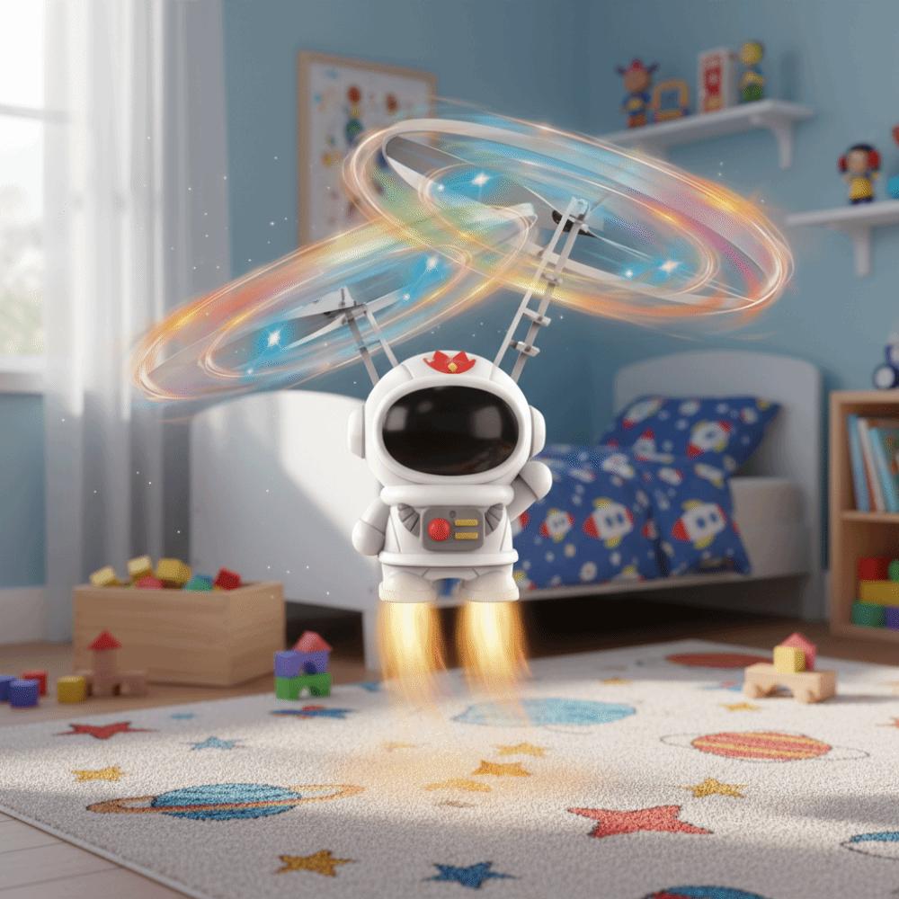 Dual Wings Flying Robot Toy Colorful Luminous Spinning Gyro Fingertip Gyro  Kids Gifts