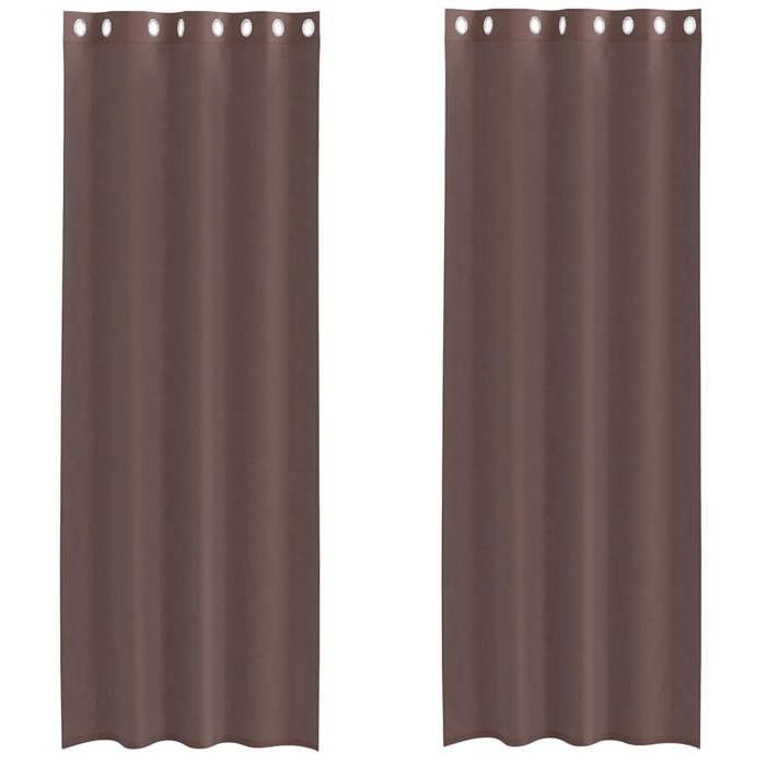 VidaXL Rideaux en voile avec œillets 2 pcs marron 140x260 cm, rideau en filet, rideau transparent, voile de fenêtre, 4102069
