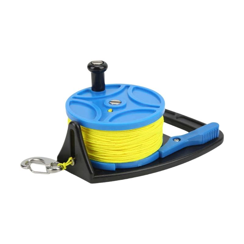 Scubas Ratchets Dives Reel with Handle Stop Switches High Visibility Retractable Line Diving Reel Finger Spool Easy Use