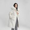 YAYA Women's Fox Fur Collar Long Down Coat