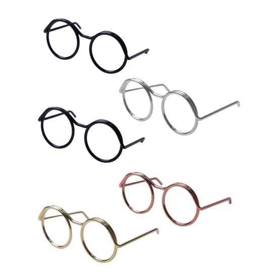 

5 шт./комплект Ретро Очки для хомяка Мини Металлическая круглая оправа Очки для питомцев Очки для мелких животных для хомяков Морских свинок Кроликов Фотоаксессуары 5pcs