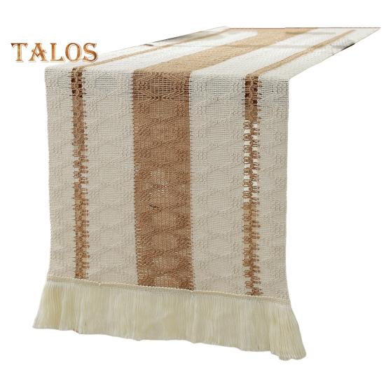 

Доріжки для вечірок Тканина в стилі Бохо Декор китицями Контрастні кольори Плетені проти плям Багаторазове захисне оформлення столу Банкетний стіл для випускного вечора 120 cm 5