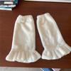 Knee Sleeve Solid Color Women Leg Warmers Ruffles Leg Socks Korean Style Hosiery Plush Foot Sock