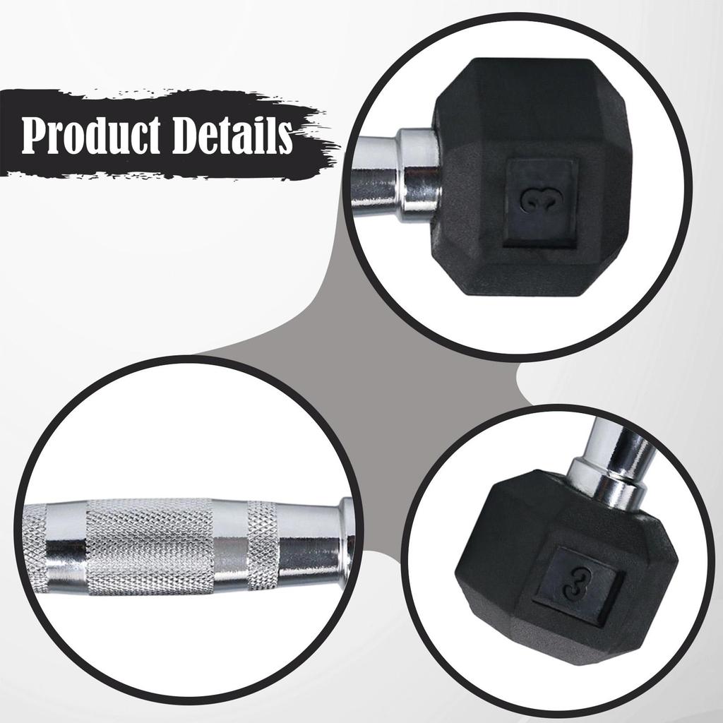 Fitness Dumbbell Hand Weight Training Barbell Octagonal Non-Slip Surface Ergonomic Handle Full Body