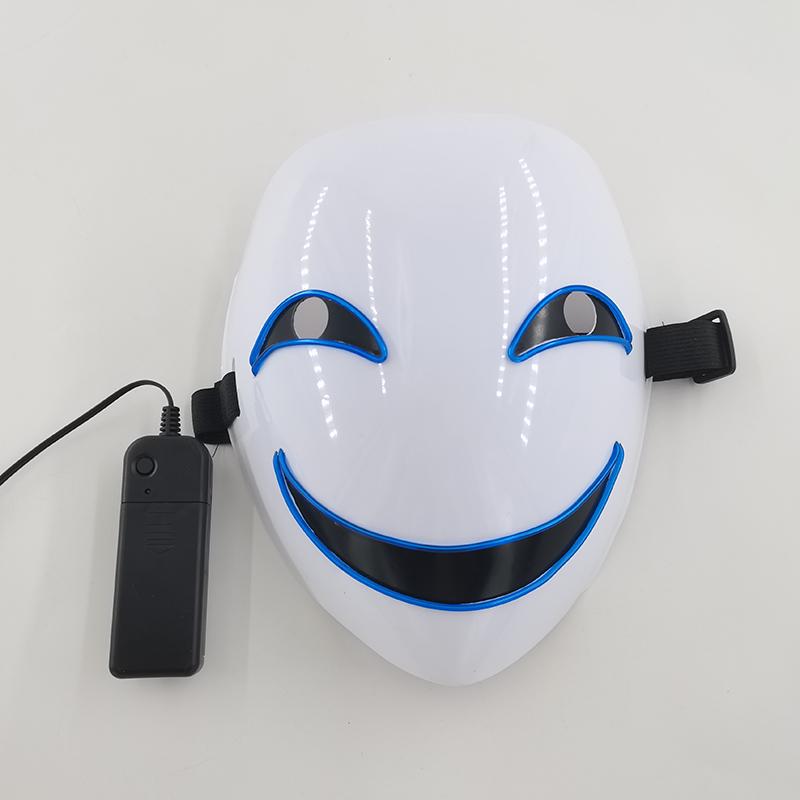 Maschere Facciali LED Sorridenti Luminose per Feste Rave Costume di Halloween Cosplay Maschere Luminose Horror Oggetti di Scena per Case Infestate