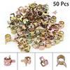 50pcs 1/4 6mm 65 Mn Spring Steel Clip Fuel Oil Line Silicone Vacuum Hose Clamp