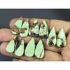 77Cts. Natural Lemon Chrysoprase Pear Cabachon Loose Gemstone 05 Pcs Lot C-2598