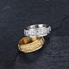 8mm Stainless Steel Tibetan Buddhist Mantra Sanskrit Spinner Ring for Men Women Size 6-12
