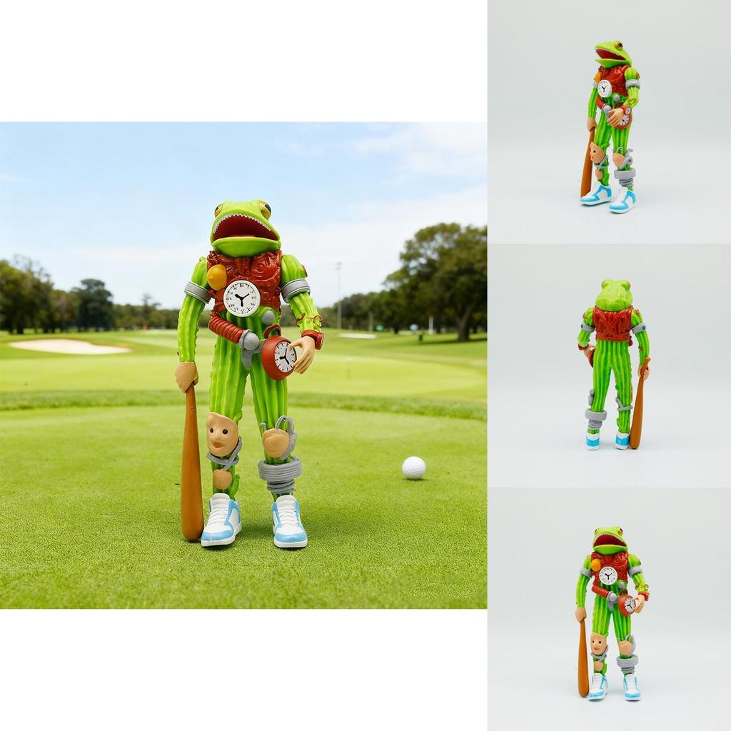 Italian Brainrot Al Cactus Clock Fusion Monster Pvc Toy With Running Shoe Design For Kids Playroom Decor