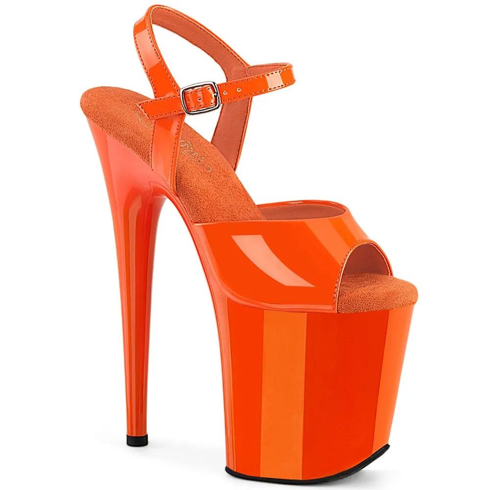 High-heeled sandals women's bright leather ultra-high heel waterproof table design sense niche thin heel fish mouth high heels summer 2026