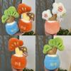 Plush Plant Decor With Emotive Tree Figurine For Home And Gift Use