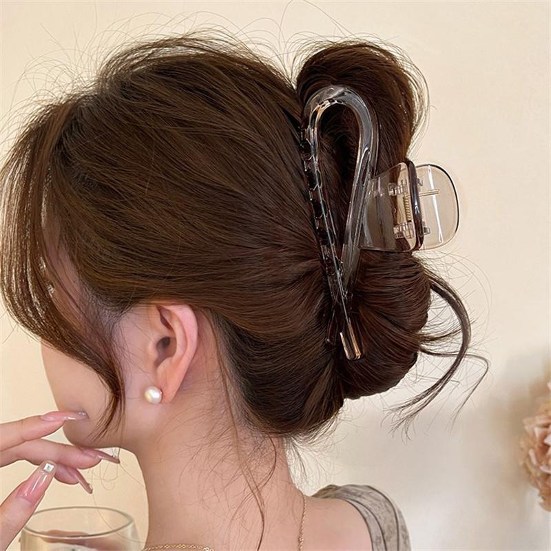 

Простые большие крабики для волос для женщин и девушек, однотонные акриловые зажимы для волос для конского хвоста, заколки-бабочки, шпильки, аксессуары для волос Size fits all