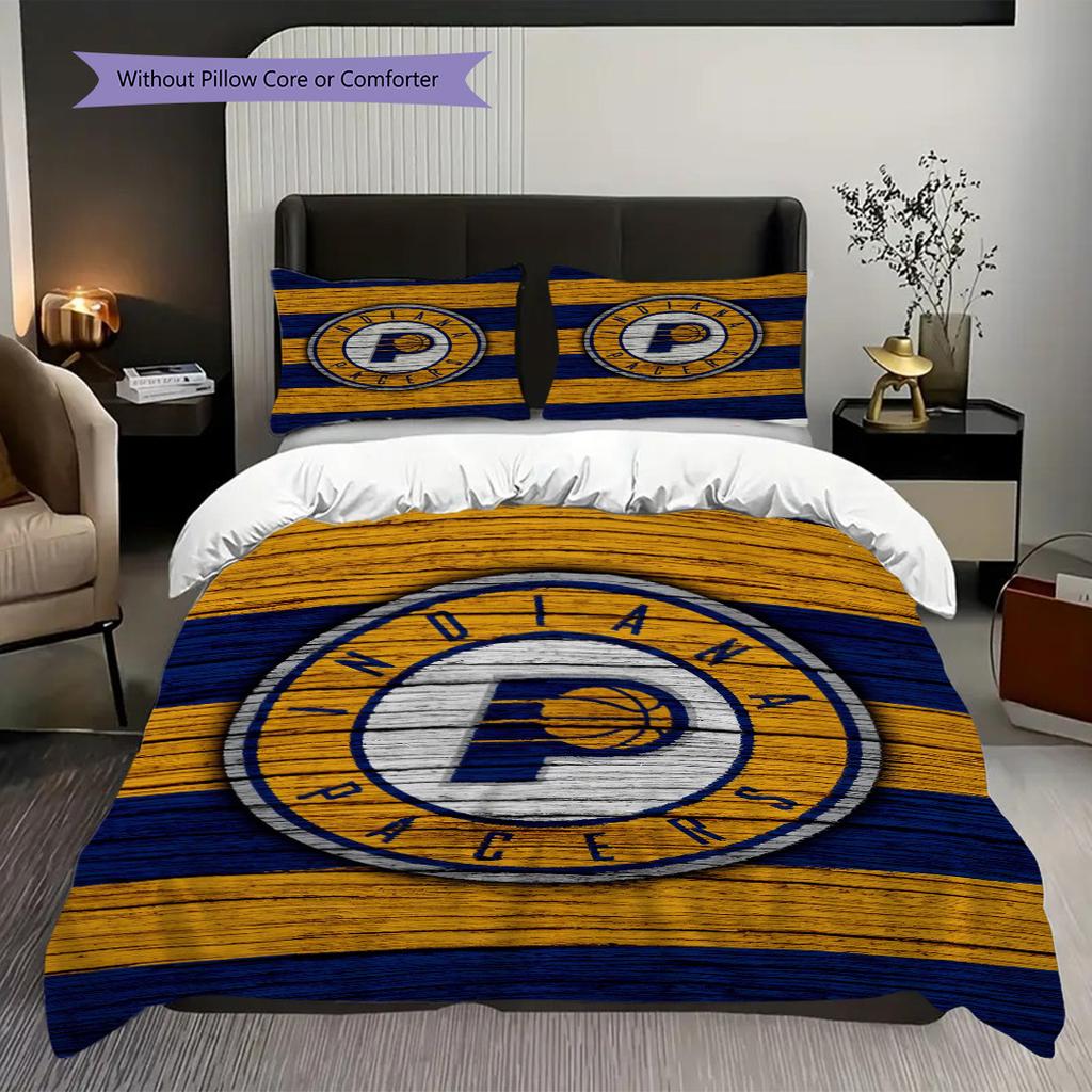 Indiana Pacers Basketball Spirit Three-piece set(1 * duvet cover + 2 * pillowcase, without core) Bedding set Christmas birthday gift