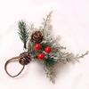 3pcs/6pcs Christmas Bouquet Napkins Ring Western Restaurant Table Napkins Buckle Simulation Pine Cone Berries