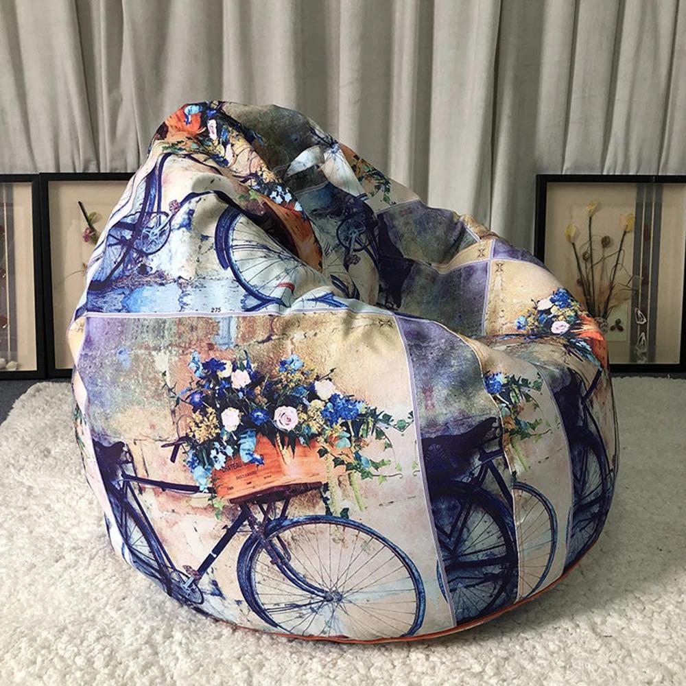 Outdoor Color Printed Inner Coat Does Not Contain Particles Waterproof Simple Leisure Bean Bag Lazy Sofa Chair Expression City