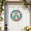 Flamingo Palm Leaf Wall Art Summer Wooden Hanging Sign, Beach Style Decor with Hemp Rope, Tropical Sign Indoor Outdoor Theme Decoration for