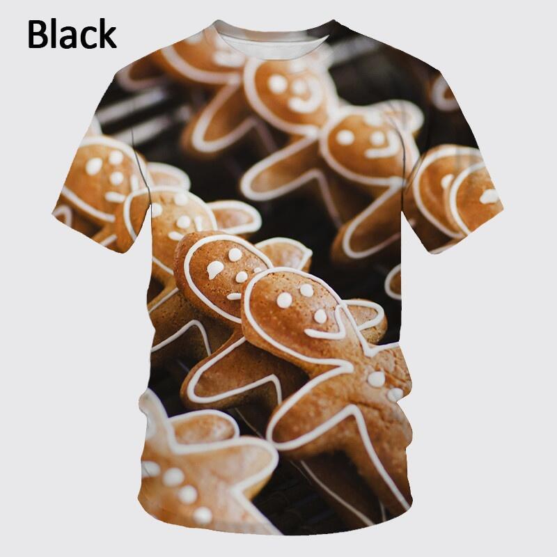 Summer Sportwear Short Sleeved Food Burger Men's T-shirt 3D Digital Printed Short Sleeved T-shirts