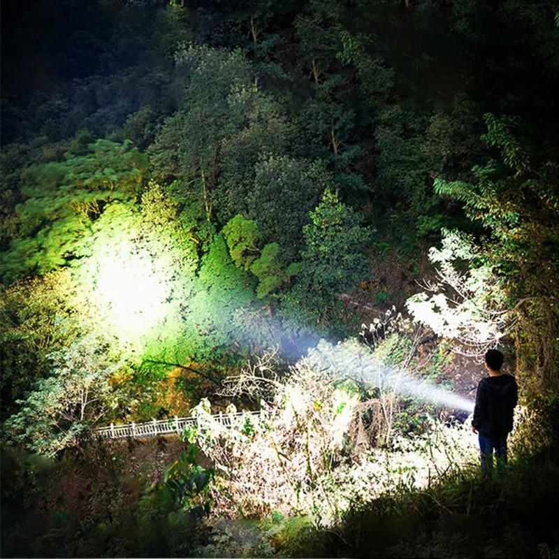 USB Rechargeable Flashlight Highlight Powerful LED Flashlight Outdoor Super Bright Portable Lighting LED Camping Light Travel
