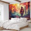 2D Fireman Hero Wall Tapestry, Wildfire Forest Rescue Scene Wall Art for Home Decor