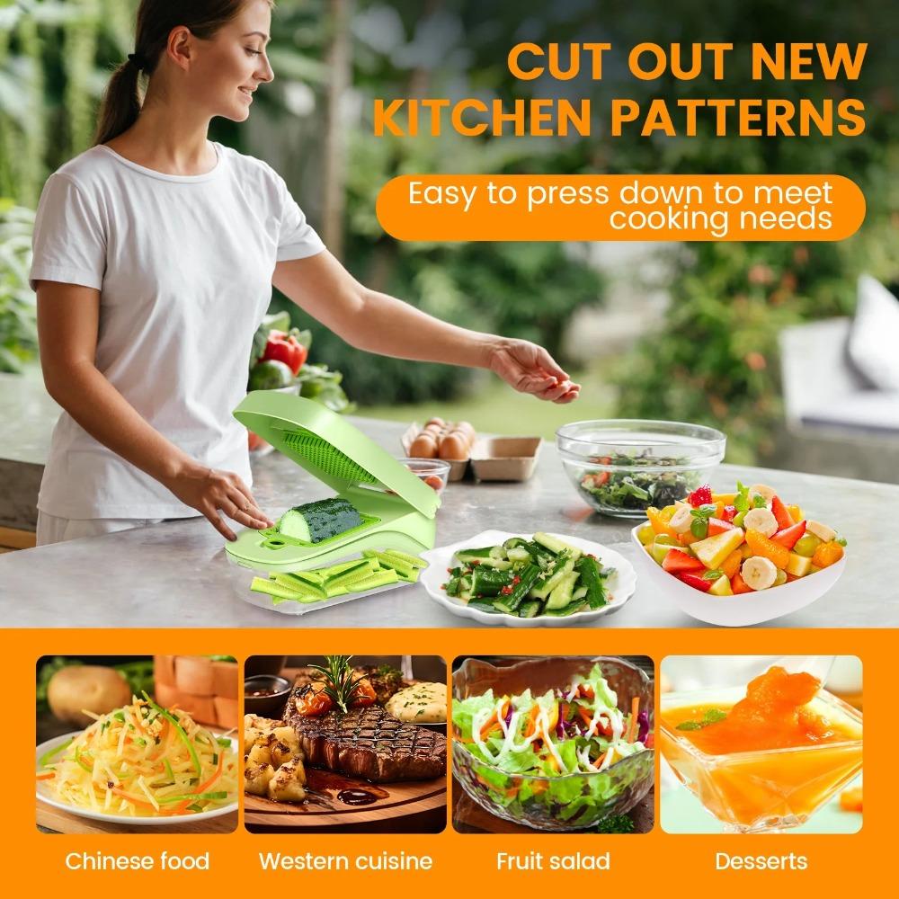 With Basket Chopper Vegetable Slicer Time Saver Vegetable Cutter Vegetable Chopper  Kitchen Item