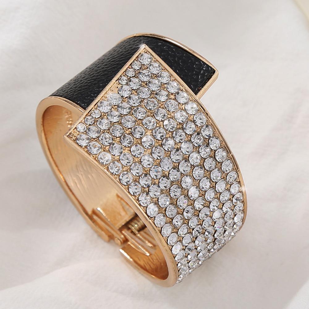 

Beautiful Cuff Bangles Jewelry Gift Charm Bracelet Open Bangle Rhinestones Cuff Bracelets чорний