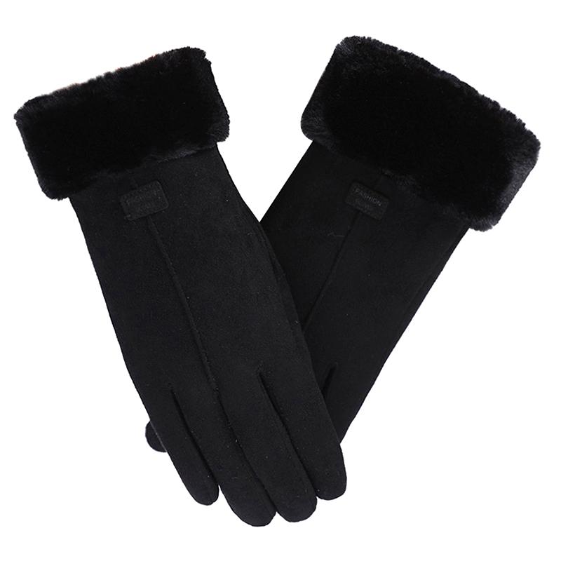 Women Autumn Winter Thick Plush Gloves Cute Furry Warm Mitts Full Finger Touchscreen Mittens Outdoor Sport Female Gloves