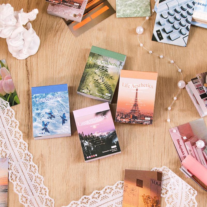 Mini-Notizbuch für Kinder im Antik-Stil, kreatives Material, dekorative Aufkleber