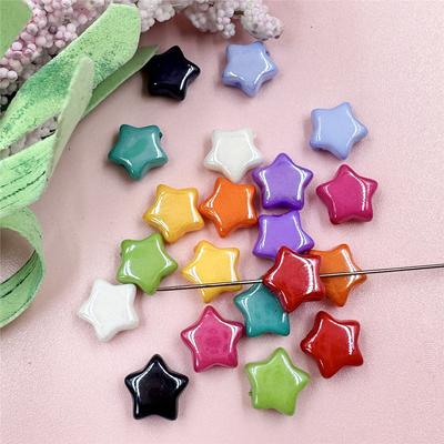 20Pcs Loose Beads Beading Material DIY Fashion for Bracelet Little Stars Shapeds Necklace Key Chain Making