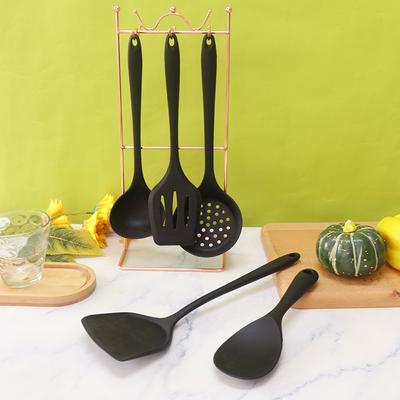 Silicone Spatula, Soup Spoon, 5-piece Set, Long-handled Non-stick Pan, Silicone Spatula, Temperature-resistant Food-grade Silicone Kitchenware Set