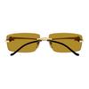 Cartier Leopard-Design Metall Rechteckige Sonnenbrille Unisex-Sonnenbrille Gold CT0430S003