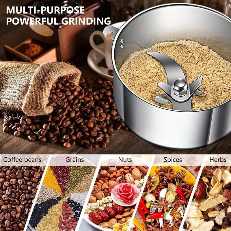 Small Kitchen Electric Grinding Machine Grain Grinder Coffee Grinder Stainless Steel Nuts Beans Grains Mill Herbs Grinding Mixer
