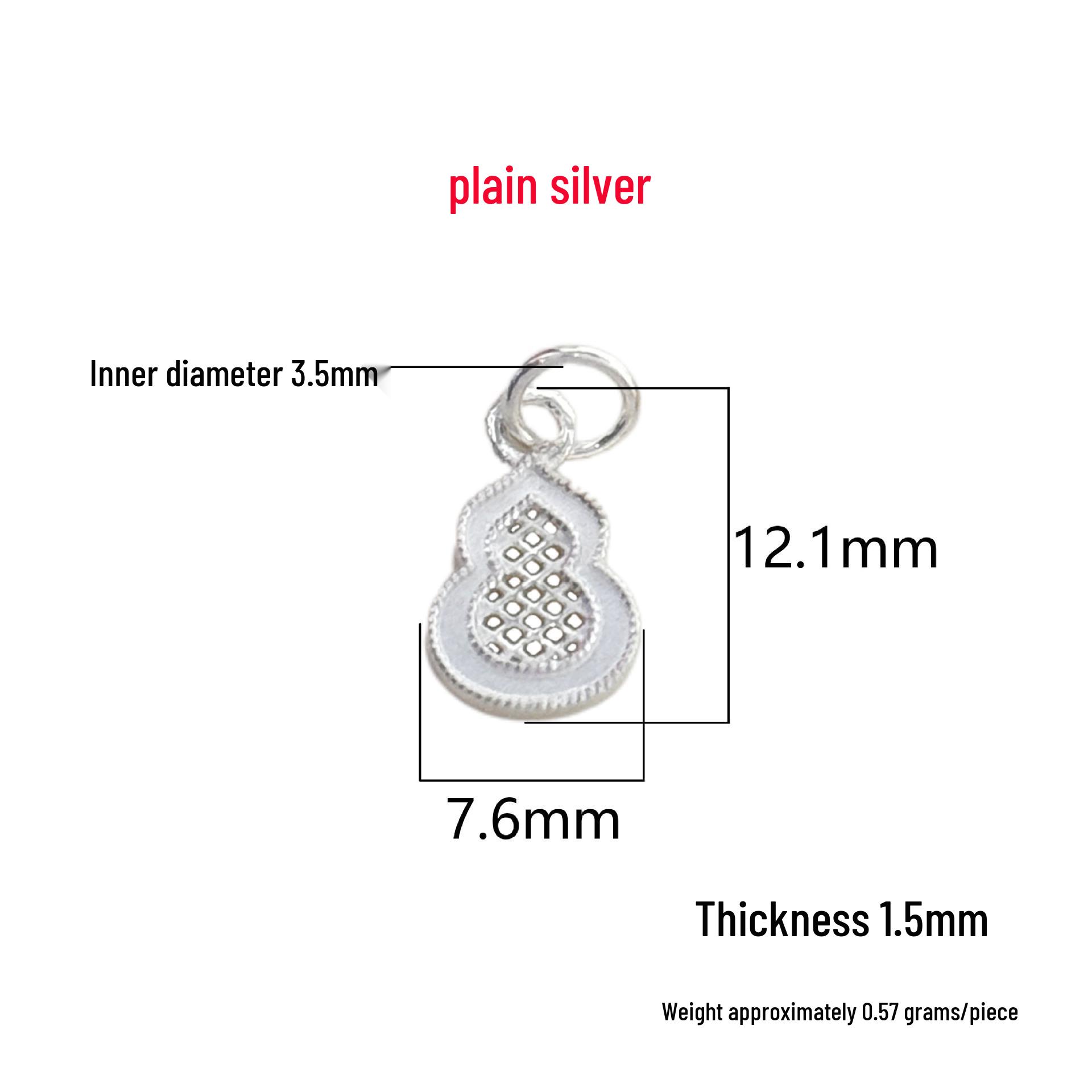 Golden Chinese Style Gourd Pendant: S999 Sterling Silver Charm for DIY Crystal Bracelet, Necklace, or Silver Jewelry Accessories. 999 Sterling Silver