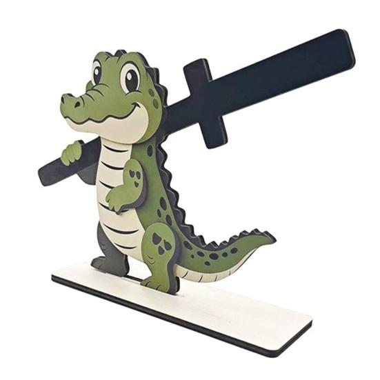 Handmade Wood Bathroom Tissue Stand Funny Animals Wooden Toilet Paper Holder, 3D Animal Decor, Cute Cartoon Sturdy Roll Free Standing for Home,