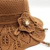 Sun Hat Women's Sun Protection Outdoor Cotton Jacquard Knitted Folding Sun Hat Summer