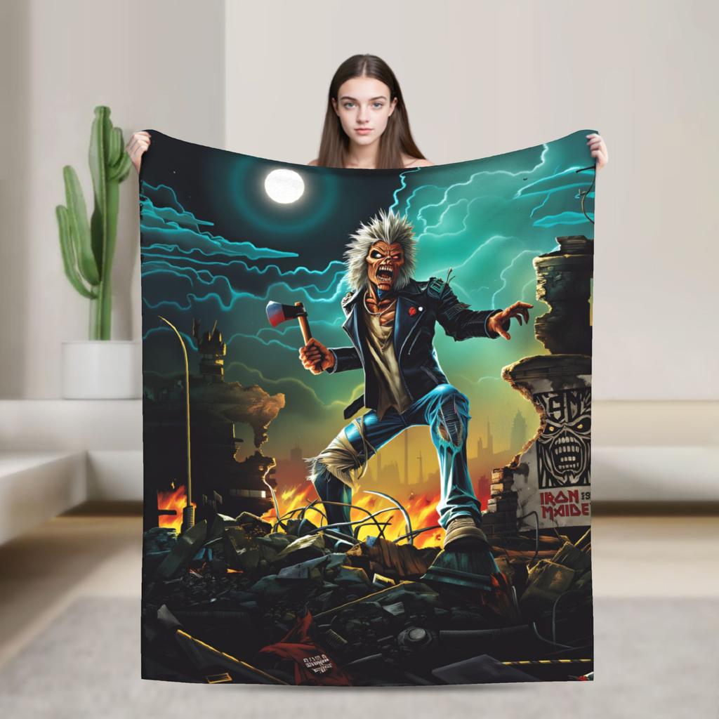 Band I-Iron M-Maidens Tour 2025  Blanket  Travel Flannel Throw Blanket For Living Room Warm Soft Quality Bedspread Gift Idea