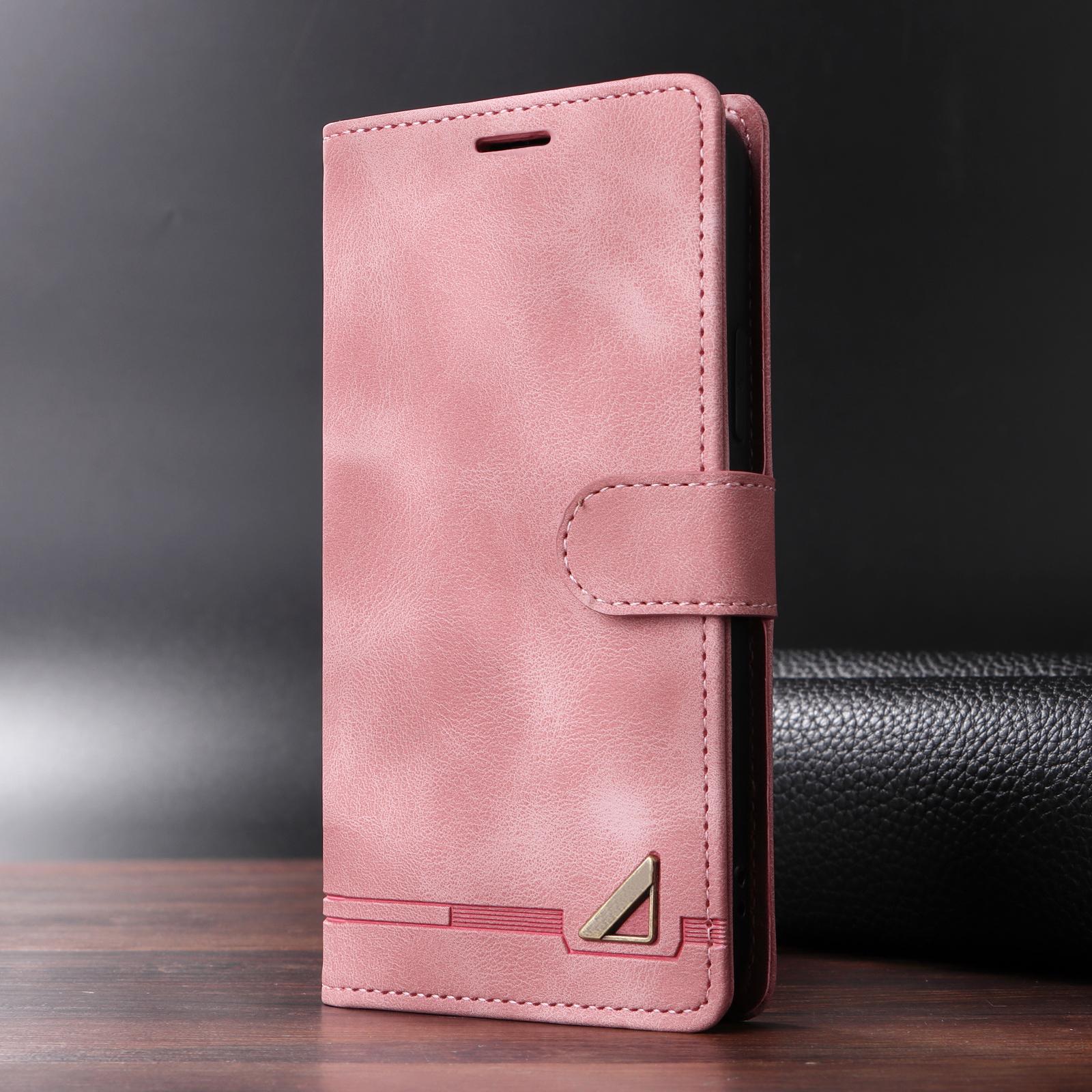 

Flip Leather Case For iPhone Air 17 Pro Max 16 15 14 16E 13 12 11 Pro Max XR XS Max Luxury Wallet Card Slot Stand Phone Cover iPhone 17 рожевий