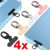 Mini Roestvrij Staal Mobiele Telefoon Lanyard Tab Stil Gat Clip Oplaadpoort Pakking Anti-verlies Metalen Mobiele Telefoon Lanyard Tab Kaart