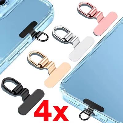 Mini Edelstahl Handytasche Lanyard-Tab Stilles Loch Clip Ladeanschluss Dichtung Anti-Verlust Metall Handytasche Lanyard-Tab Karte